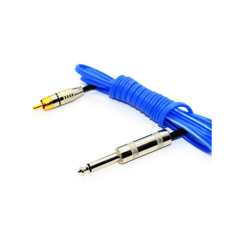 clip cord RCA standard 1.80m bleu pour machine tatouage clip cord RCA standard 1.80m bleu pour machine tatouage