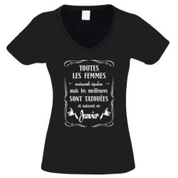 T-shirt DEVILISH Femme Mois de naissance Janvier T-shirt DEVILISH Femme Mois de naissance Janvier