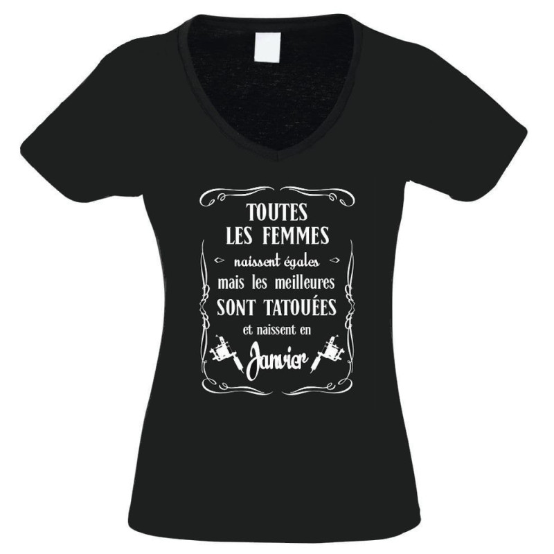 T-shirt DEVILISH Femme Mois de naissance Janvier T-shirt DEVILISH Femme Mois de naissance Janvier