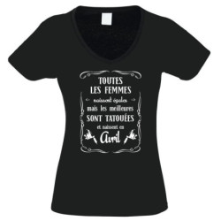 T-shirt DEVILISH Femme Mois de naissance Avril T-shirt DEVILISH Femme Mois de naissance Avril
