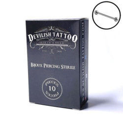 Piercing stérile BARBELLS droit Titane G23 Devilish Tattoo