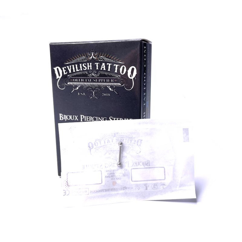 Piercing stérile BARBELLS droit Titane G23 Devilish Tattoo Piercing stérile BARBELLS droit Titane G23 Devilish Tattoo