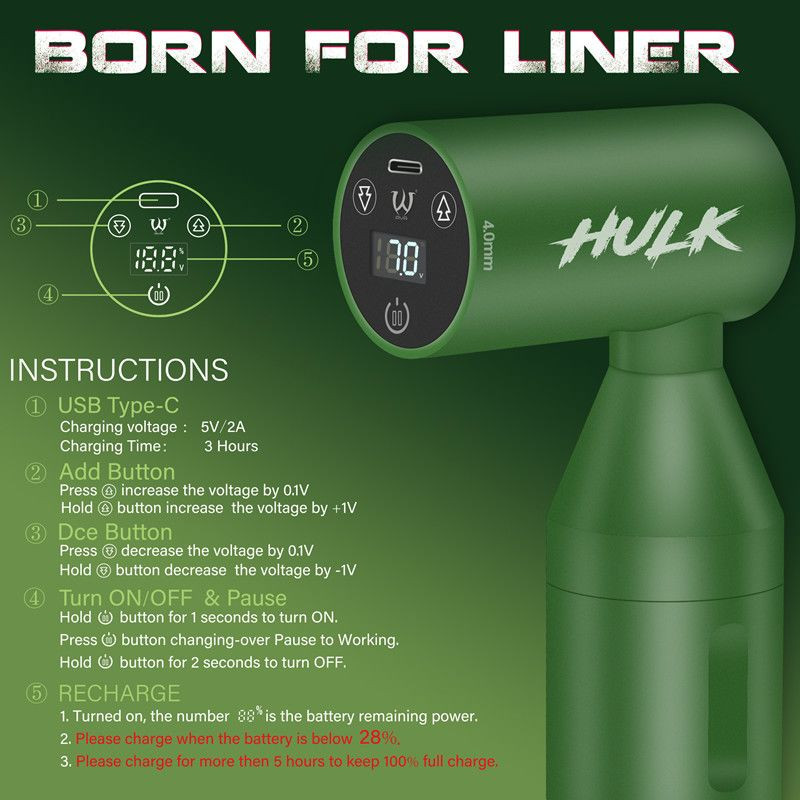 Machine AVA HULK Wirelless Pen - Course 4mm Machine AVA HULK Wirelless Pen - Course 4mm