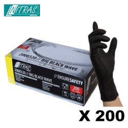 Gants Nitrile NITRAS Big Black Wave - Par 200