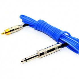 clip cord RCA standard 1.80m bleu pour machine tatouage