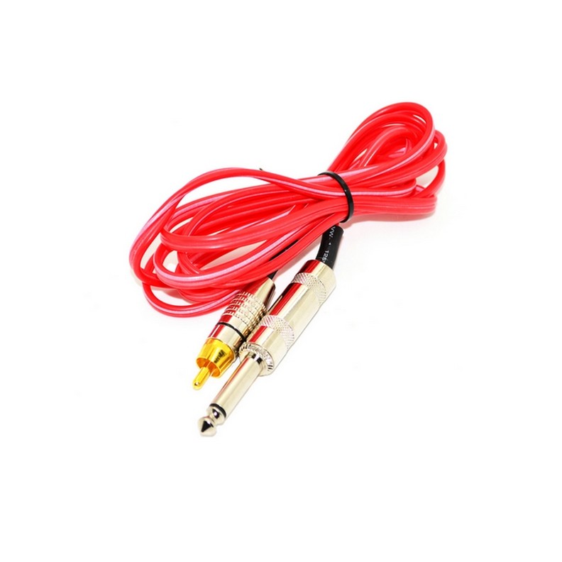 clip cord RCA standard 1.80m rouge pour machine à tatouer