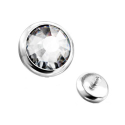 Bijoux piercing Embout disque en Titane Crystal