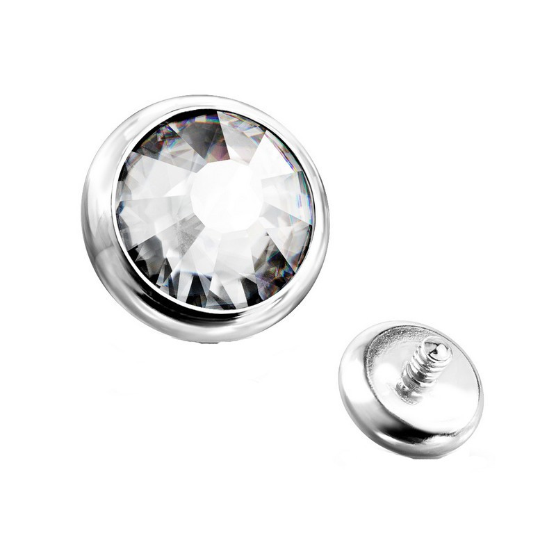 Bijoux piercing Embout disque en Titane Crystal Bijoux piercing Embout disque en Titane Crystal