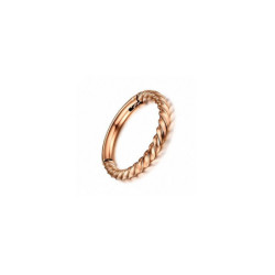 Bijoux piercing Anneau Segment Clip Torsadé Or Rose 316L