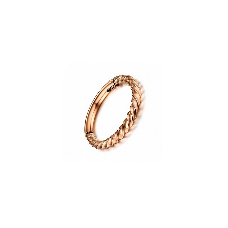 Bijoux piercing Anneau Segment Clip Torsadé Or Rose 316L Bijoux piercing Anneau Segment Clip Torsadé Or Rose 316L