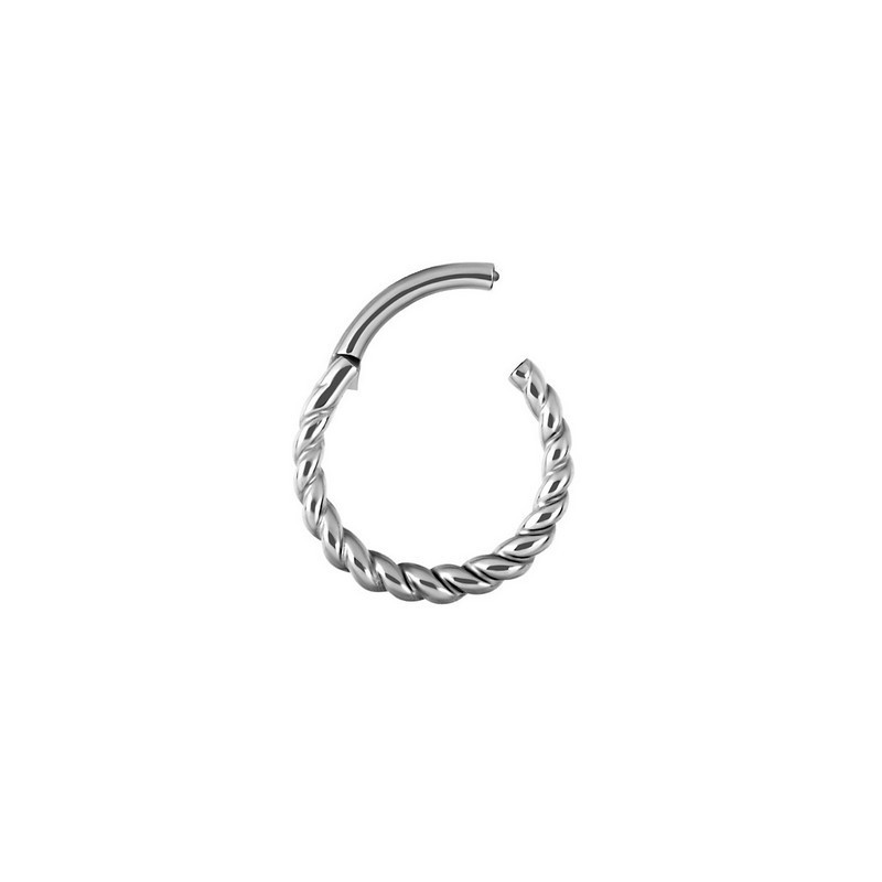 Bijoux piercing Anneau Segment Clip Torsadé ouvert Bijoux piercing Anneau Segment Clip Torsadé ouvert