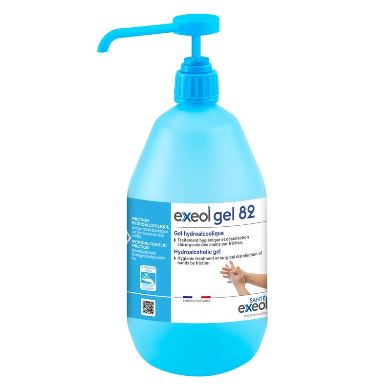 Gel hydroalcoolique Exeol Gel 82 - 1L Gel hydroalcoolique Exeol Gel 82 - 1L