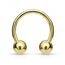 Bijou stérile piercing BARBELLS circulaire en Titane PVD Gold