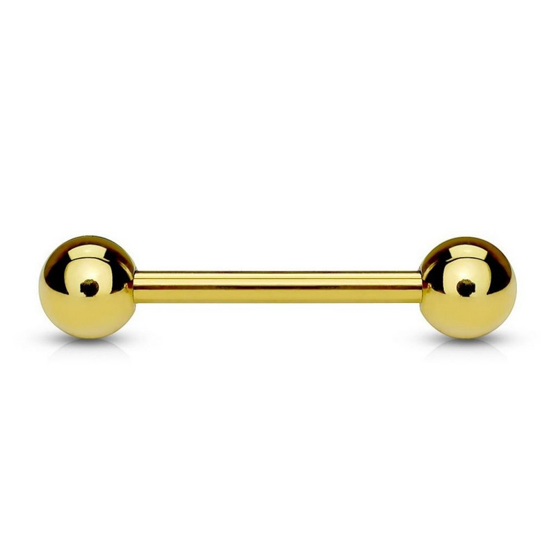 Bijou stérile piercing BARBELLS droit en Titane PVD Gold Bijou stérile piercing BARBELLS droit en Titane PVD Gold