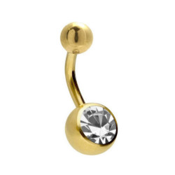 Bijou stérile piercing BANANE Nombril en Titane PVD Gold