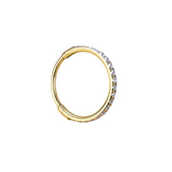 Piercing Anneau Clicker orné de strass en Titane PVD Gold