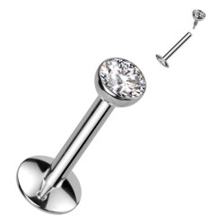 Piercing Labret avec cristal en Titane