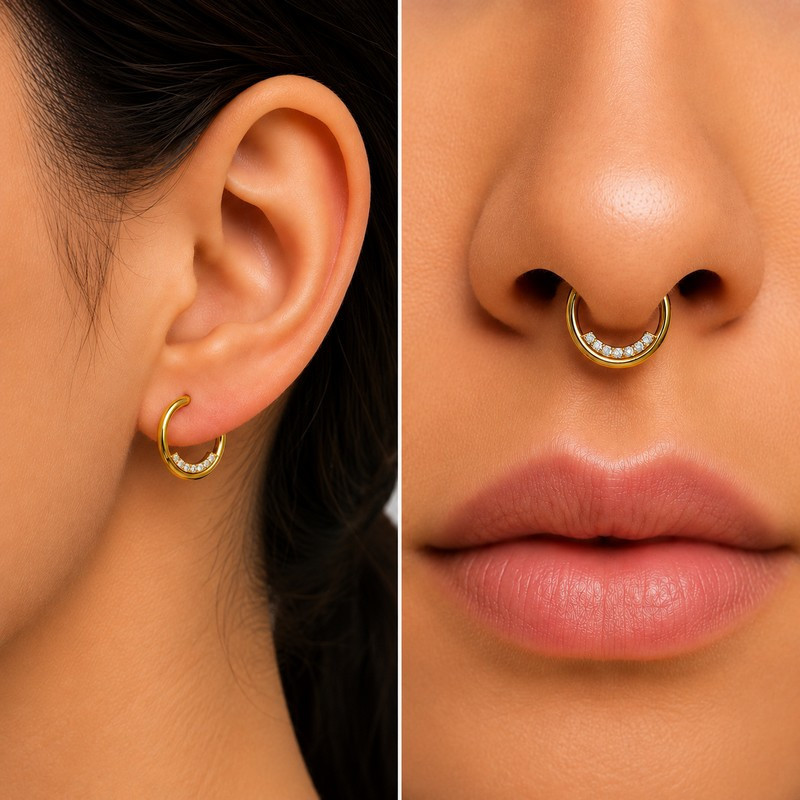 Piercing Anneau Clicker Titane PVD Gold Egao