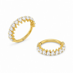 Piercing Anneau Clicker PVD Gold Drops Crown