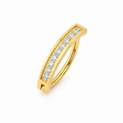 Bijou Nombril Titane Clicker Oval Bumpy Strass