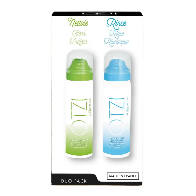 Duo pack OTZIPIERCING - Mousse nettoyante/ Solution saline