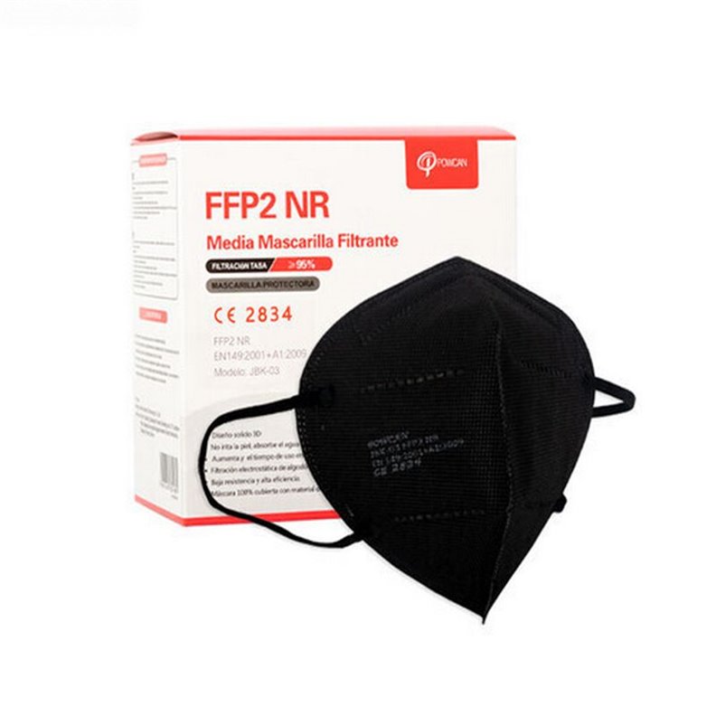 Masque de protection antivirus FFP2 Noir - DPI - La boite de 10