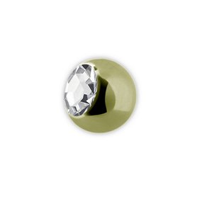 Boule pour pierçing à visser avec strass - Or Zircon 316L - Crystal