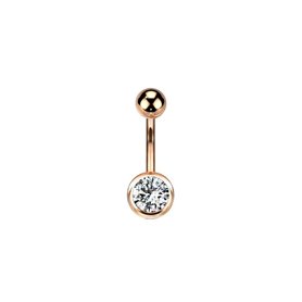 Bijoux piercing Nombril avec strass Or Rose 316L crystal