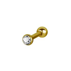 Bijoux piercing Micro Barbell avec strass - Or 24K 316L crystal